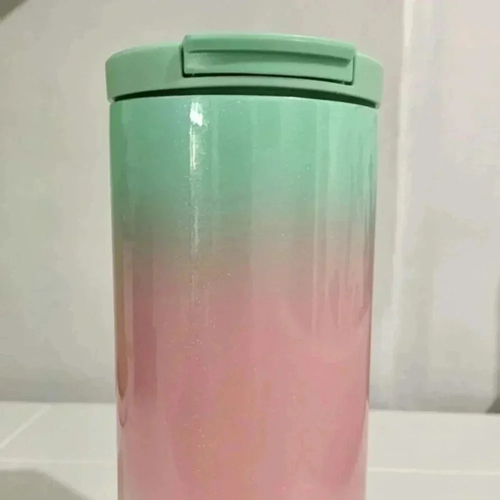 NEW Starbucks Limited Pink Summer Rainbow Beverage Tumbler 16oz